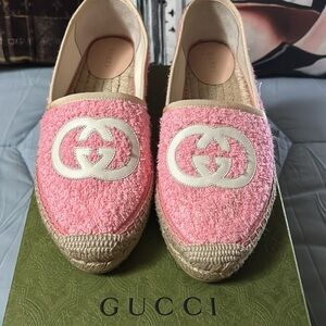 Gucci Interlocking G Terry Espadrille’s. New In Box with 2 dust bags.